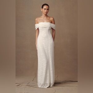 Meshki - Priyanka Daisy Beaded Off Shoulder Dress